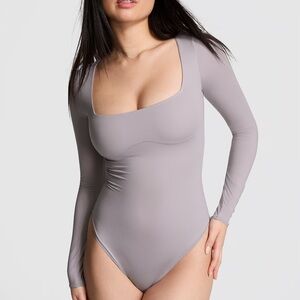 Pink by Victoria Secret BASE STRETCH SQUARE-NECK LONG-SLEEVE BODYSUIT
